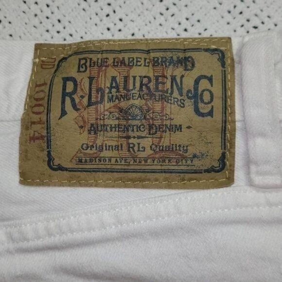 Ralph Lauren Vintage Blue Label Brand Sz. 28 High Rise Prescott 208 White Jeans - Picture 3 of 10